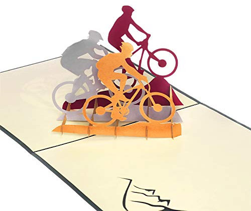Rykamia Mountainbike Pop Up Karte, 15,2 x cm, Fahrrad Geburtstag 3D Radfahren Mountain Bike Ruhestand, Just Because Graduierung, alle Gelegenheiten, Karte für Vater, Sohn, Ehemann, Outdoor