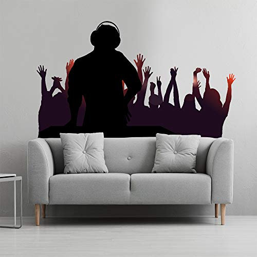 Pixblick Wandtattoo I Club mit DJ und tanzende Leute I Selbstklebend