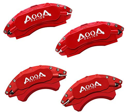 AOOA Red Caliper Covers White Character Fits Tesla Model 3 Long Range Version (set of 4)