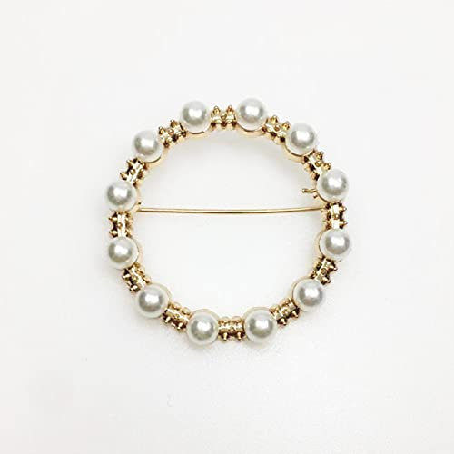 HCMA Emaille Pin Gold Farbe Perle Broschen für Frauen Schal Schnalle Anstecknadel und Brosche Schmuck Luxus Bekleidungszubehör