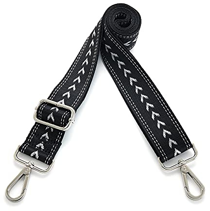 Kolti Purse Strap Replacement Crossbody Handbag Stripe Wide Adjustable, Nickel Buckle-28, 1.5 inch width