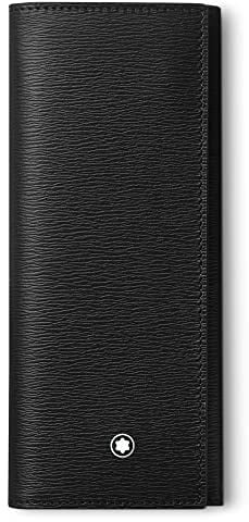 Montblanc Meisterstück Stiftetui für 2 Schreibgeräte aus Leder in der Farbe Schwarz, Maße: 16cm x 7cm x 1cm, 129259