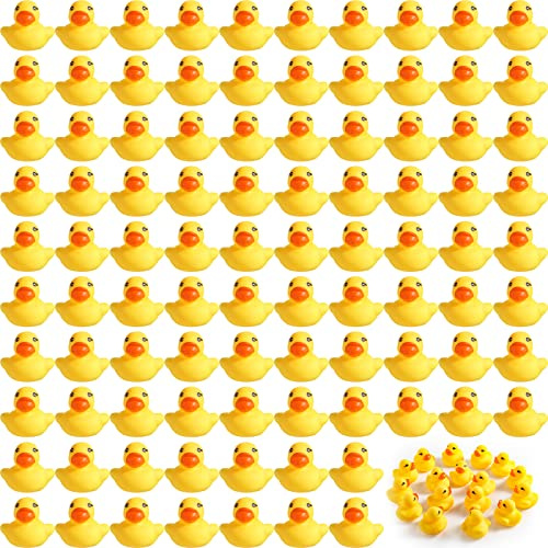 Teling 200 Pcs Mini Rubber Ducks in Bulk Small Rubber Ducks Bulk,Yellow