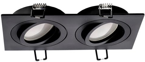 EDO Einbauleuchte CERI 2 SQ Schwarz, Schwenkbar, Quadratisch, LED Deckenlampe, Einbaustrahler, Deckeneinbauleuchte Aus Aluminium, Deckenspot EDO777475