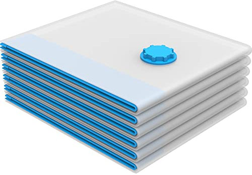 TOSANEO 6er Set Vakuum Aufbewahrungsbeutel 80x100cm Vakuumbeutel Platzsparer Kleiderbeutel Kleidung Bettwäsche Wäsche Beutel Wiederverwendbar