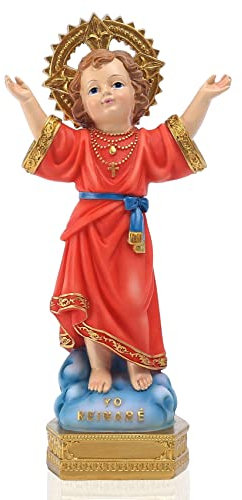 20,3 cm H Divino-Nino-Statue, Harz, vollfarbiges Religionsgeschenk mit offenen Armen, göttliche Kind-Jesus-Figuren, geeignet für Innenfüllung für religiöse Dekoration religiöse Kultur-Enthusiasten