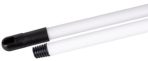 La Briantina Mango profesional Frosted para escobas, de metal plastificado, acabado áspero antideslizante, longitud 130 cm, rosca universal, color blanco