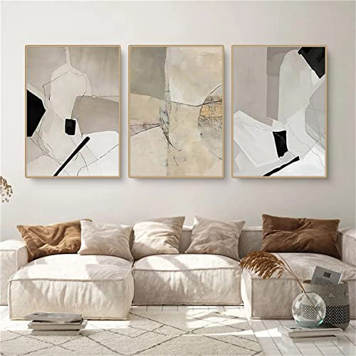 Sarah Duke 3er Poster Set Abstrakt Wandbilder Wohnzimmer Bilder Schwarz Aesthetic Bilder Set Moderne Leinwandbilder Wandposter OHNE Rahmen Schlafzimmer Decor (A,50x70 cm)