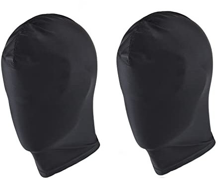 2 Stück Vollgesichtsmaske Halloween Milchseide Vollgesichtsmaske Unisex Gesichtslose Maske für Halloween party Kostüm cool und trendy -Schwarz (Schwarz-1)