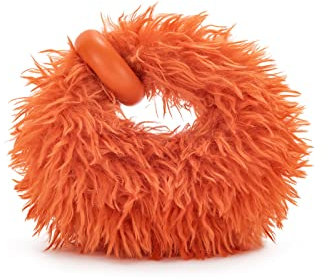 JW PEI Abacus Borsa a Mano da Donna - Pelliccia Sintetica Arancione - Mini
