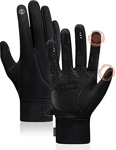 MOKANI Handschuhe Herren Winter, Touchscreen rutschfeste Fahrradhandschuhe, Warm Thermo Winterhandschuhe, Winddichte Laufhandschuhe Wasserabweisende Sporthandschuhe (S/M/L/XL)
