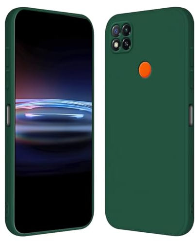 RankOne Funda para Redmi 9C / Redmi 9C NFC/Redmi 10A (6.53 Inches) Carcasa de Silicona de TPU Suave - Verde Oscuro