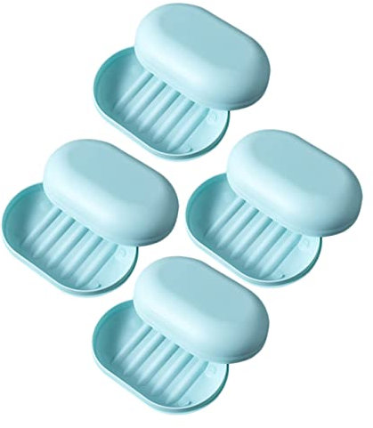 PLAFOPE 4pièces Boîte à Portable Avec Couvercle Étanche Pour Voyage Récipient à Drainant Pour Salle De Bain Et Camping