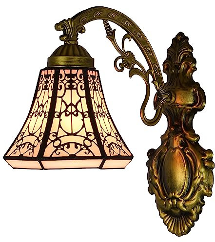 PAZWAHF Vintage-Wandleuchte im Tiffany-Stil, 15,2 cm große Glasspiegel-Front-Wandleuchte für Treppenhaus-Schlafzimmer