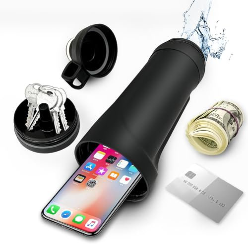 LetPetSet Diversion Safe Water Bottle 13.5oz with Secret Compartment Hidden Compartment for Travel, Beach, Car to Store Valuables Fit with 14-15 Iphone (White)
