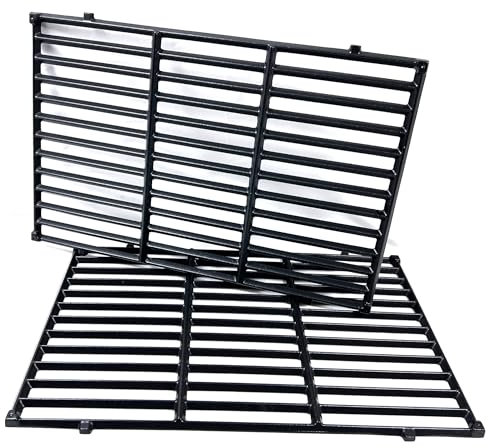 Direct Store DC132 49,5 x 32,8 cm Grillroste Ersatz für Weber 7524, 7528, Genesis 300 E/S 310 320 330 EP310 EP320 EP330 Gasgrill (nur 2007–2016), Set mit 2 Gusseisen. Gitterroste