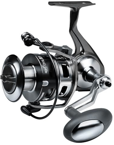 Angelrollen Spinnrolle – Vollmetall-Angelrolle Aluminiumspule Ozean Big Game Karpfen Salzwasser Angeln Spinnrollen Schwarz 5000