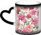WURTON Keramik-Kaffeetasse mit Pfingstrosen-Druck, Farbwechsel-Tasse im Himmel, Geschenk für Familie und Freunde