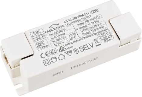 Eaglerise LED Trafo Dimmbar 700mA 8,5W - 12,5W LED Netzteil Driver Treiber Transformator Konstantstrom für Lampen Leuchtemittel