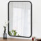 AOAOPQ Gerahmter rechteckiger Wandspiegel, 40 x 50 cm, schwarz, für Badezimmer, Schlafzimmer, Waschraum, Wohnzimmer, Esszimmer, hängend horizontal oder vertikal