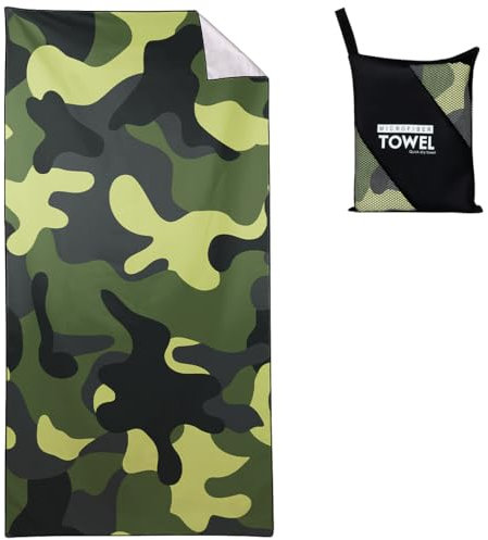Violetpos Armee Tarnung Strandtuch 90x180 cm Schnell Trocknende Camouflage Badetuch Sandfrei Handtuch Strandhandtuch Strandtücher Groß Badehandtuch Tragbares Handtücher Leichtes und Dünnes Grüne