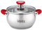 Oliver Voltz Olla para Inducción con Tapa de Vidrio y Asas de Silicona, Escala de Medición, Apta para Lavavajillas (Rojo, 22cm / 4.6L)