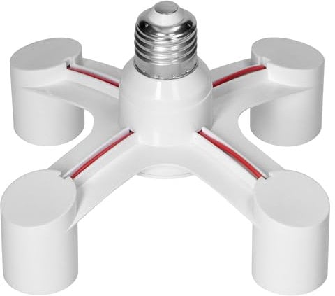 Miratic E27 Lampenfassung – Hochwertiger E27 Splitter Adapter – Weiß – Für Verschiedene Lichtanforderungen (E27/4xE27)