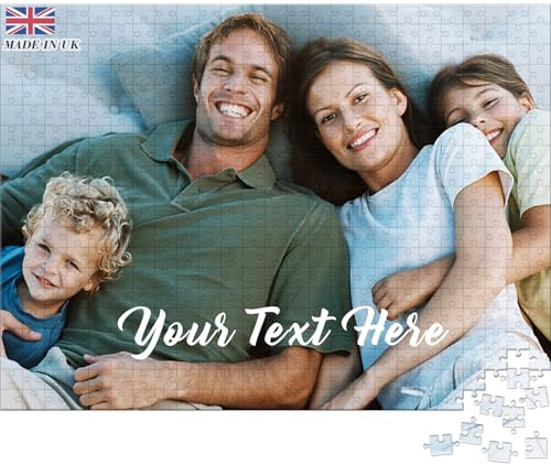 UM Puzzles Personalised Name Puzzle 120/200/300/500/1000 Pieces, Custom Picture Wooden Puzzle Gifts for Couples & Families