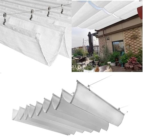 Pergola Shade Cover Retractable Pergola Replacement Canopy | Heavy Duty 165GSM Polyester Fabric| Awning Full Set Of Accessories For Backyard Yard Deck Patio Gardon Outdoor Facility(White,2x4m)