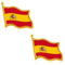 KOQAIIZ 2 Stück Spanien Flagge Pin Abzeichen Metall Emaille Revers Pin Brosche Spanische Flagge Neuheit Geschenk Revers Krawatte Pin Abzeichen Zubehör