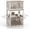 COSTWAY 292L Stackable Storage Boxes with Lids, 3-Tier Large Collapsible Storage Bins with Wheels and 5 Open Doors, Foldable Plastic Storage Containers Organiser for Bedroom Closet Office (White)