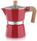 Sivaphe Espresso Kaffeemaschine 3Tassen/150ml Aluminium Moka Kanne,Coffee Maker Moka Pot für Herdplatte, Gas & Elektroherd geeignet, hitzebeständiger Griff,Rot