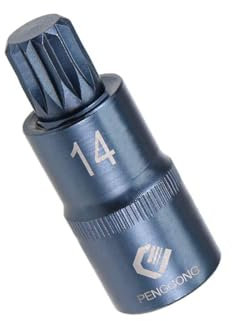 TA-VIGOR Triple Square Spline Bit Socket, 1/2 Drive x M14 (14mm) CR-V Key Socket, Premium S2 Steel Bits, Bit with 2 Length for Car, Trucks, Bike Repair(for Hand Use Only)