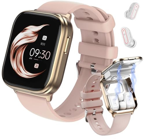 coolhenry Smart Watch with Earbuds, 2 in 1 Bluetooth Smart Watch TWS for Android iPhone, Fitness Tracker Watch, Tracker with Blood Oxygen Heart Rate Sleep Monitor Sports