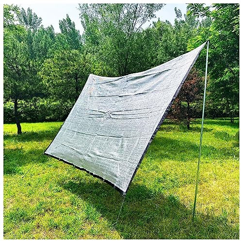 Toile d'ombrage en aluminium 85 % - Bloque le soleil - Avec œillets - Filet réfléchissant pour voiture, animal domestique, terrasse, pergola, auvent de voiture (3 x 3 m)