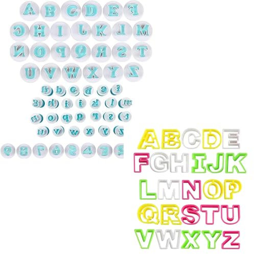Tangger Lot de 26 emporte-pièces en forme de lettres de l'alphabet pour fondant - Emporte-pièces en forme de lettres de l'alphabet - Accessoire de pâtisserie pour gâteaux (26, coloré)