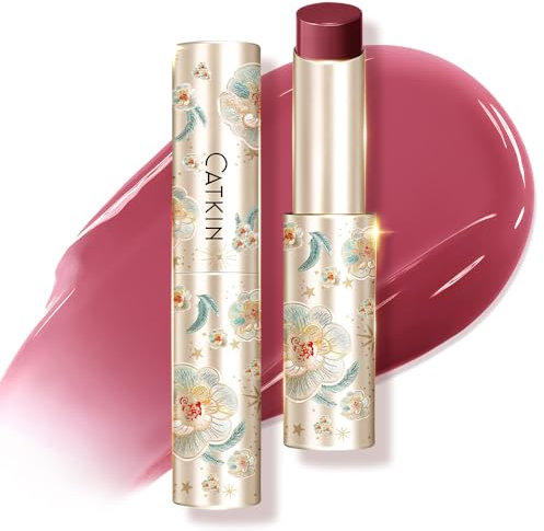 CATKIN Lippenbalsam, 2 in 1 Lippenstift in Balm, lippenpflege mit farbe, Saftiger und Glänzender lippenpflege Lippenstift, Glänzendes Finish für Trockene, Rissige und Spröde Lippen