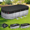 QH.HOME Housse de piscine ovale de 2,6 x 4,2 m avec cliquet breveté à serrage rapide, couverture d'hiver pour piscines hors sol [durable, résistante aux déchirures] avec anneaux de charge