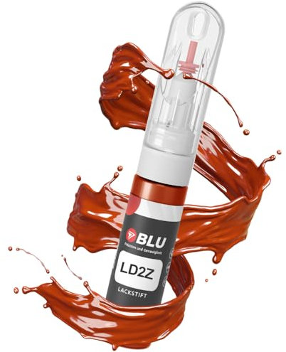 BLU Lackstift Auto kompatibel für VW LD2Z ORANGE HOT ORANGE | Auto Lack Reparatur 2in1 Ausbesserungslack Pinsel + Nadel