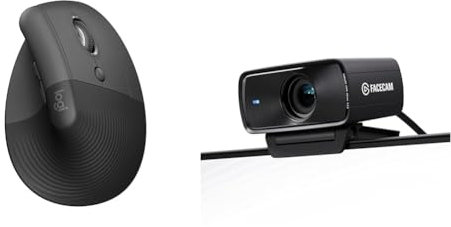 Logitech Lift Souris Ergonomique & Elgato Facecam MK.2 – Webcam Haut