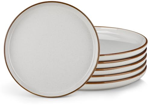 vancasso Loire 10.25 inch Dinner Plate for 6 People, Stoneware Side Plates for Dessert/Pasta/Main Course, Dishwasher and Microwave Safe, Scratch Resistant Serving Plate, Grey