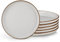 vancasso Série LOIRE Lot de 6 Assiettes Plates en Grès 26 cm - Va au Micro-Ondes, Four et Lave-Vaisselle - Gris Émaillé, Design Élégant et Résistant