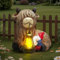 Solar Garden Ornaments Mum Gift - Highland Cow Garden Gnomes Outdoor Solar Statues Lartern,Animal Garden Figure for Gardening,Lawn,Balcony,Yard,Patio Decor,Funny Gifts for Women