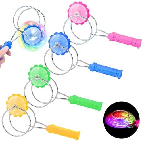 YOUYIKE Kreisel Leuchtender Magnet, 4 stück LED Handgeführt Magnetisch Rotation Kreisel, Cooles Gyroscope Propeller Leuchtspielzeug Stressabbau Erwachsene, für Kinder Party Geburtstag Geschenk