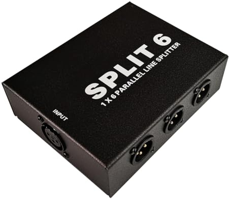 Osmond XLR 1 in 6 Out Signal Splitter Passive XLR Interface Signal Distributor Stage Conference Lossless