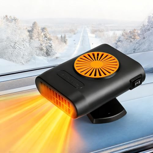 Auto Heizung,heizlüfter 12v,2-in-1 Heizung/Kühlung Autoheizung mit 360° Drehbasis,Tragbarer 12V 200WHeizung und Defroster,Windschutzscheiben Defroster für Autos und SUVs,für Wohnmobil PKW Camping LKW