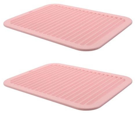 2 Stück Hitzebeständige Silikonmatte für Lockenstab Rosa | Tragbares Pad, Wasserfest und Leicht zu Reinigen, für Tägliches Styling zu Hause