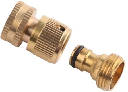 JHSDHYD Raccord Tuyau D arrosage Raccord Rapide for Tuyau d'arrosage, 3/4 po, en Laiton, Femelle et mâle(EU standard-1set)