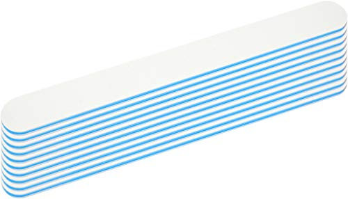 10x Profifeile Nagelfeile gerade weiss - Körnung 180/240 - Kern: blau
