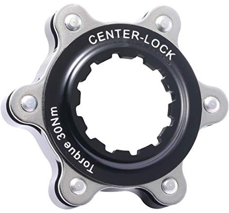 Aluminum Center-Lock hubs to 6-Bolt Disc Brake Rotor Adapter for Converting Shimano Center-Lock hubs to fit 6-Bolts Rotors,Center-Lock Adapter for 12mm Thru-Axle Hub,fit 6 Rotors,QR compatible version